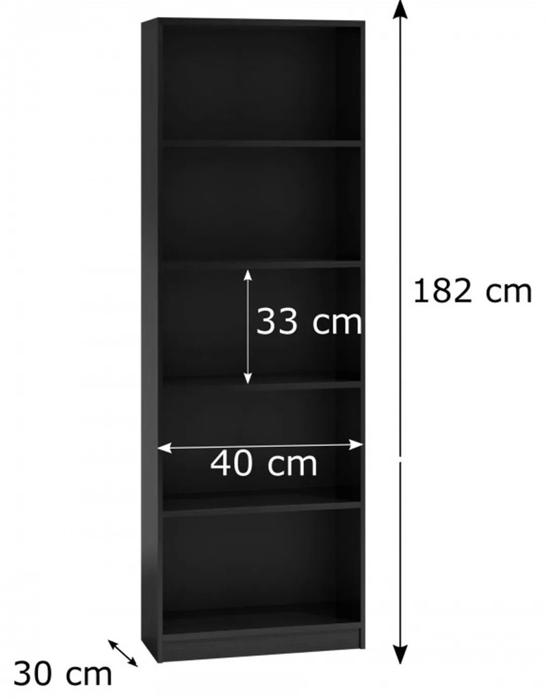 Polcos szekrény 40 cm fekete