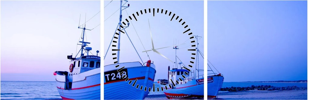 Kép - Partraszállás szürkületkor (órával) (90x30 cm)