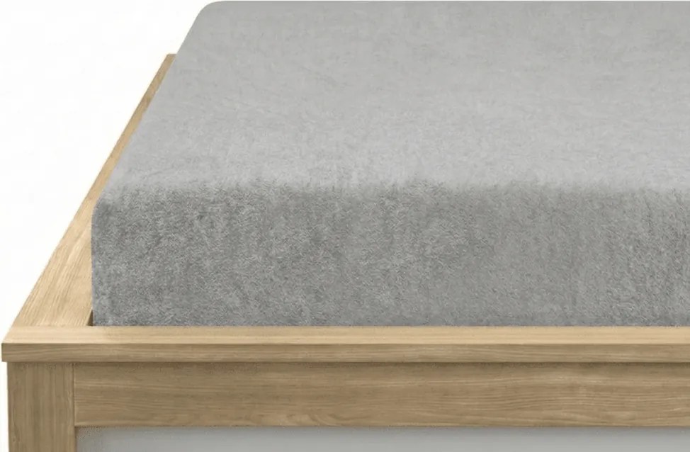 Frottír világosszürke lepedő EXCLUSIVE 200x220 cm