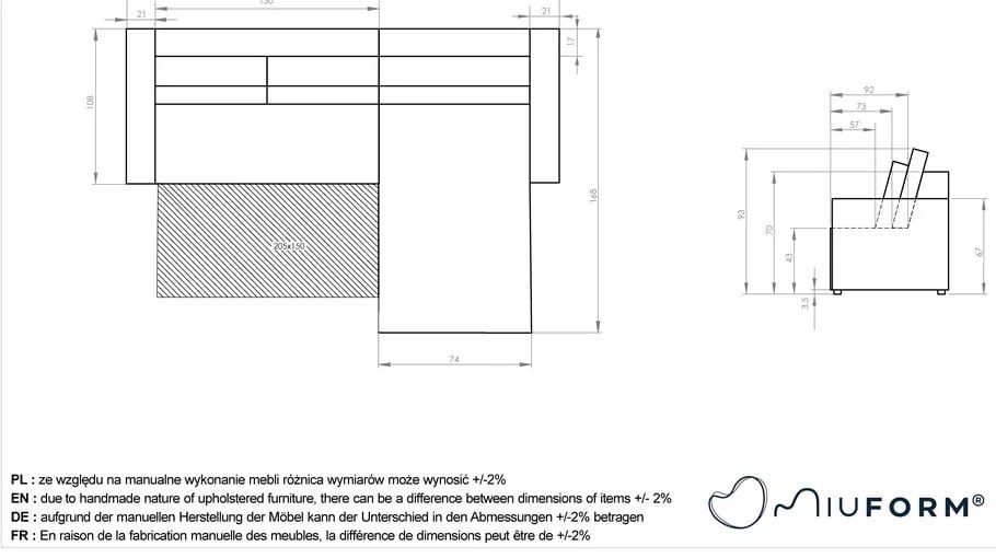 Világosszürke kinyitható sarokkanapé (variálható) Homely Tommy – Miuform