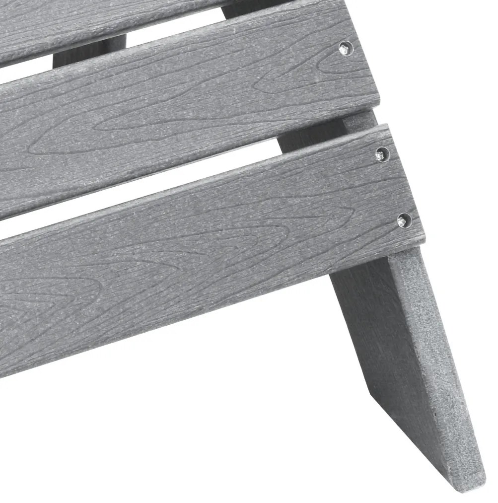 Adirondack Székek Lábpihentőkkel 2 db Világosszürke HDPE