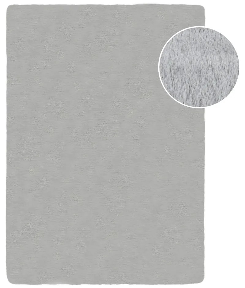 Világosszürke szintetikus szőrme szőnyeg 120x170 cm Ivy Luxury Fur – Flair Rugs