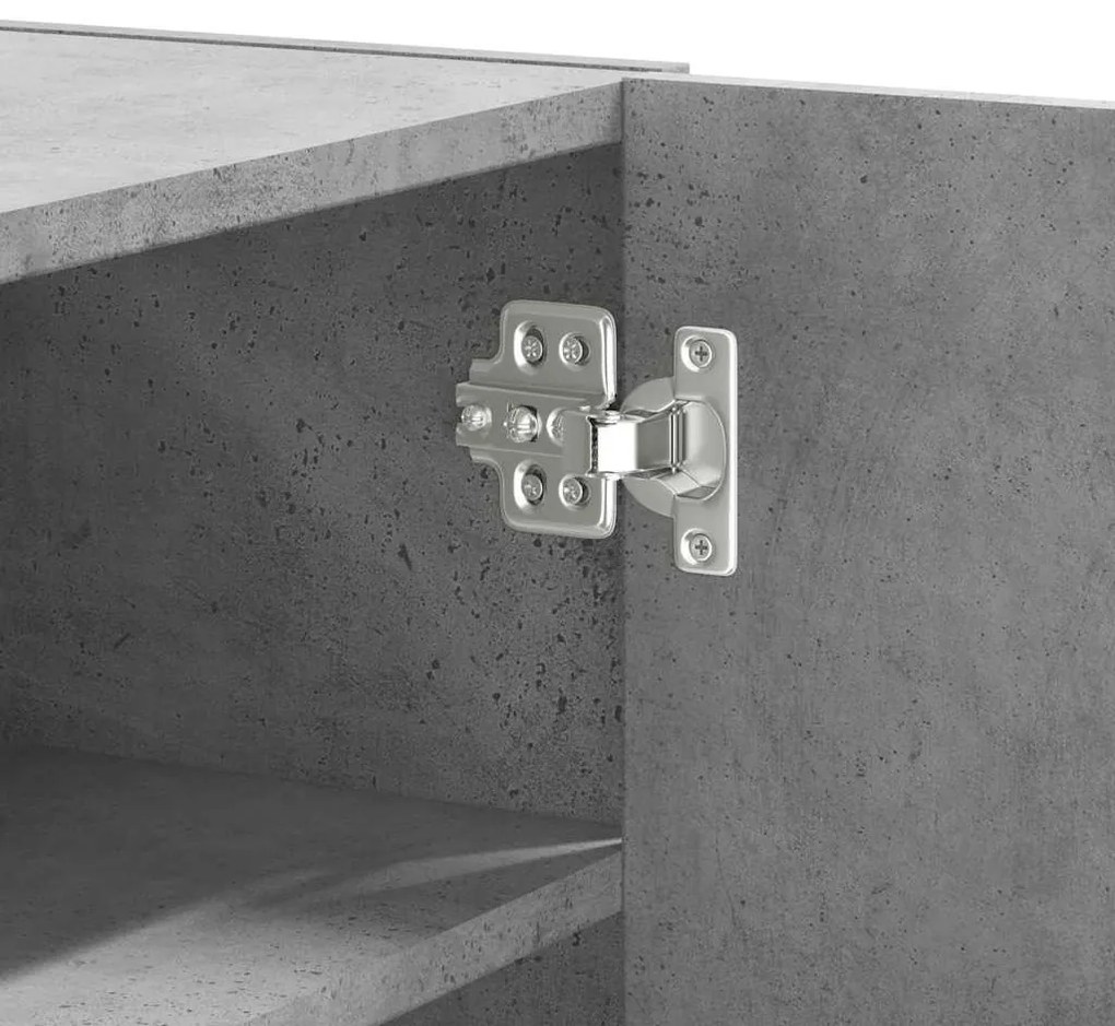 betonszürke szerelt fa faliszekrény 75 x 35 x 60 cm