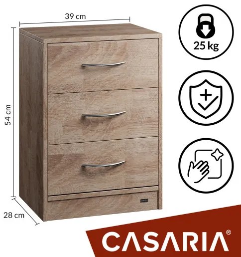 Casaria® Eloise éjjeliszekrény 54x39x28cm - tölgy