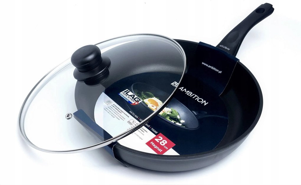 Serpenyő Ambition Fedővel 28CM Svájci Ilag Bevonat