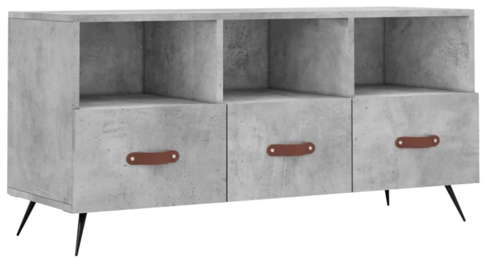 betonszürke szerelt fa TV-szekrény 102 x 36 x 50 cm