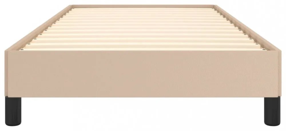 cappuccino színű műbőr ágykeret 90 x 200 cm