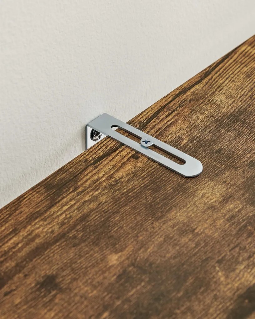 Könyvespolc 4 szintes 63x34x137 cm, rusztikus barna és fekete színben,