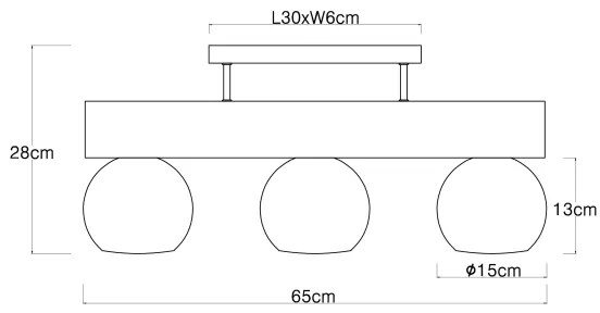 Globo 15656-3D - MOITAS 3xE27/40W/230V mennyezeti lámpa