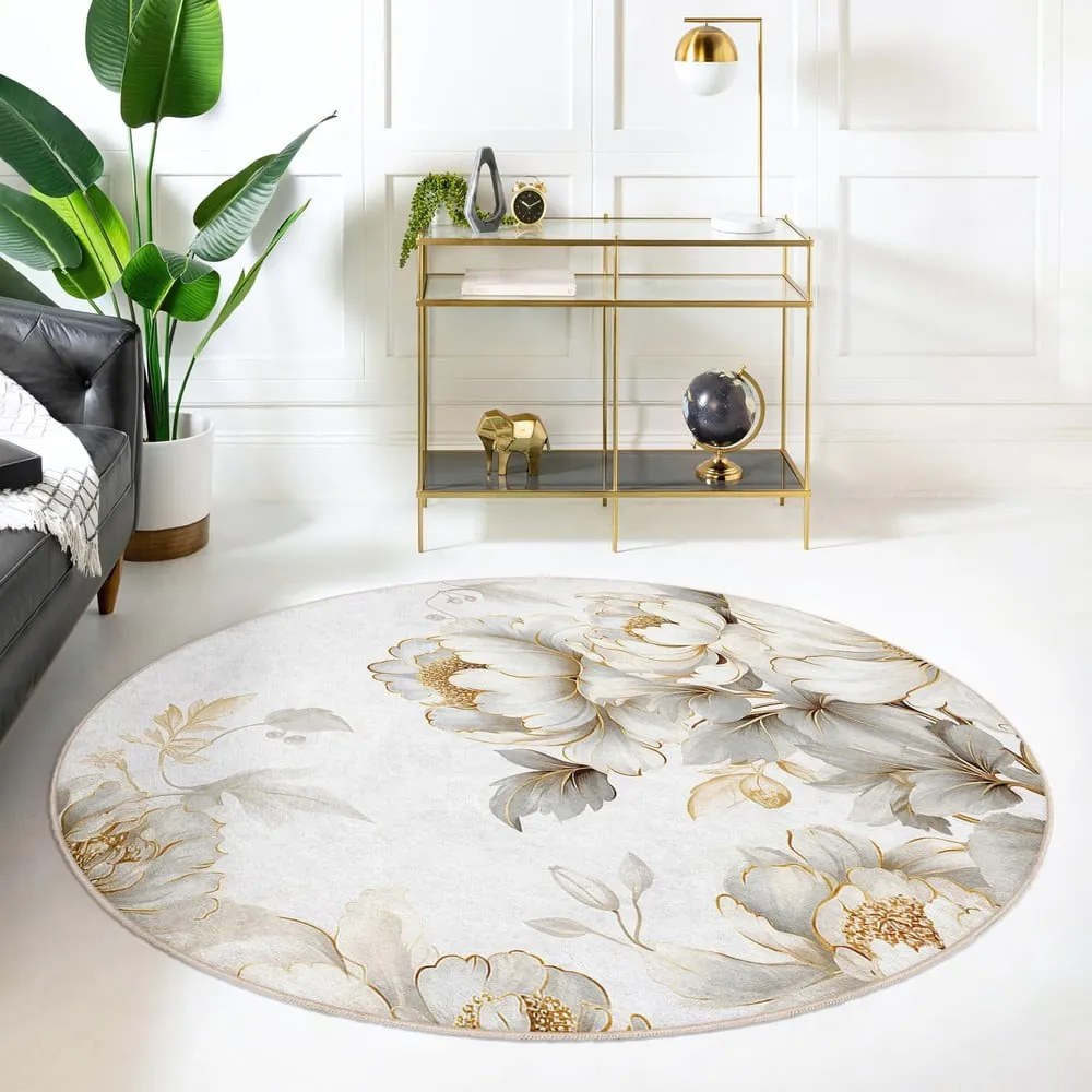 Világosszürke-bézs mosható kerek szőnyeg ø 120 cm Soft and Gentle – Mila Home