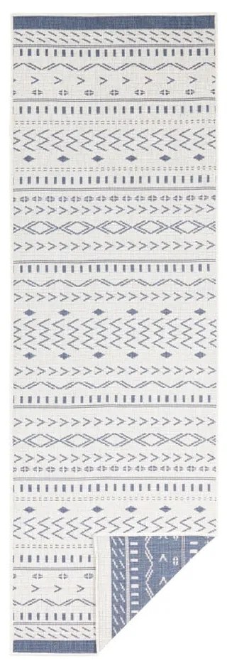 Kuba kék-krémszínű kültéri szőnyeg, 80 x 250 cm - NORTHRUGS