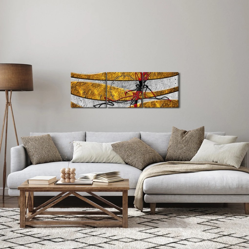 Absztrakt kép (órával) (90x30 cm)