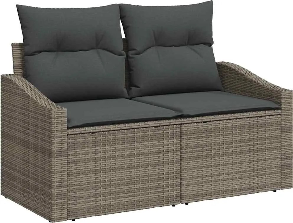 vidaXL Kerti kanapé párnával 123 x 62 x 69 cm polirattan
