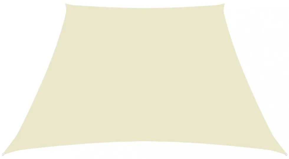 krémszínű trapéz alakú oxford-szövet napvitorla 2/4 x 3 m