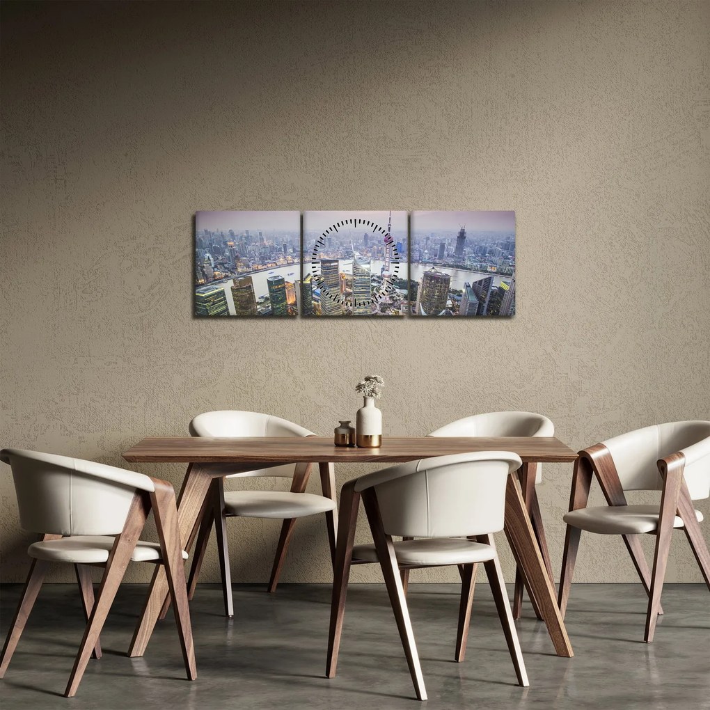 Kép - Shanghai, Kína (órával) (90x30 cm)