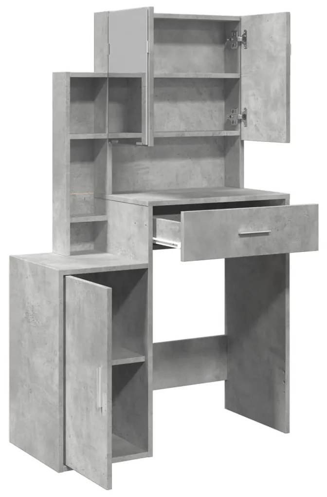 betonszürke fésülködőasztal szekrénnyel 80 x 35 x 132 cm