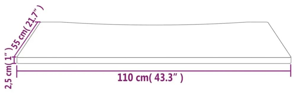 tömör fenyőfa asztallap 110 x 55 x 2,5 cm