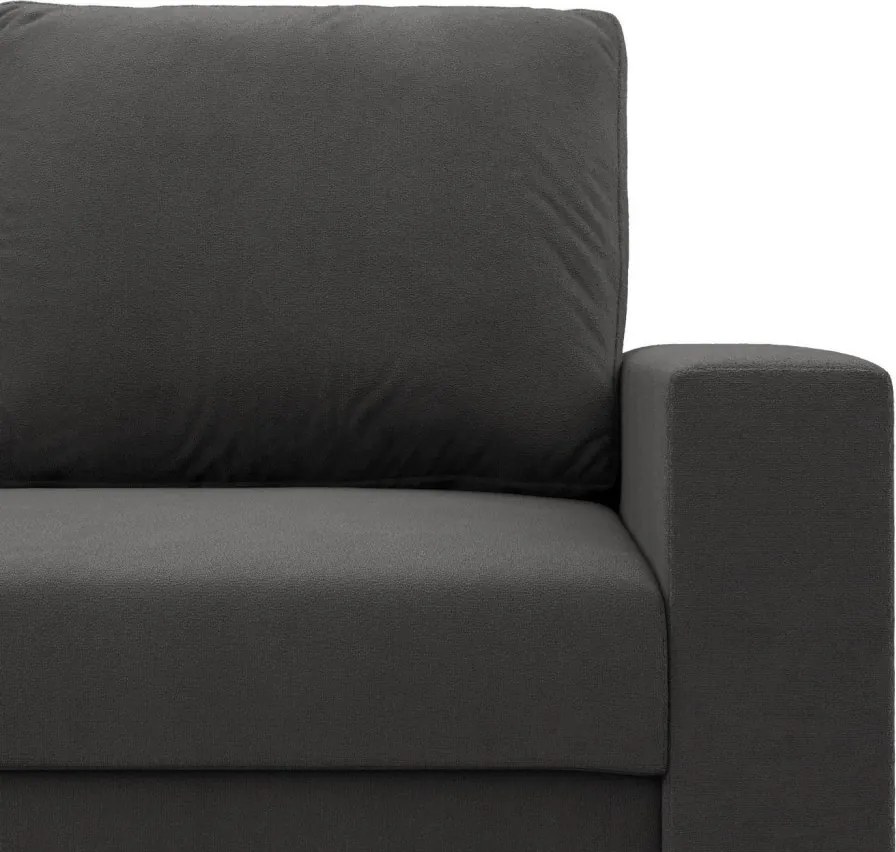 Zeus sarokkanapé, 1 ágyneműtartóval, egyenes kartámasz, szövet anyag, univerzális oldal, bonell töltet, szürke