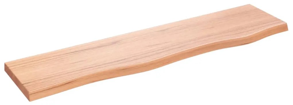 világosbarna kezelt tömör tölgyfa fali polc 80x20x2 cm