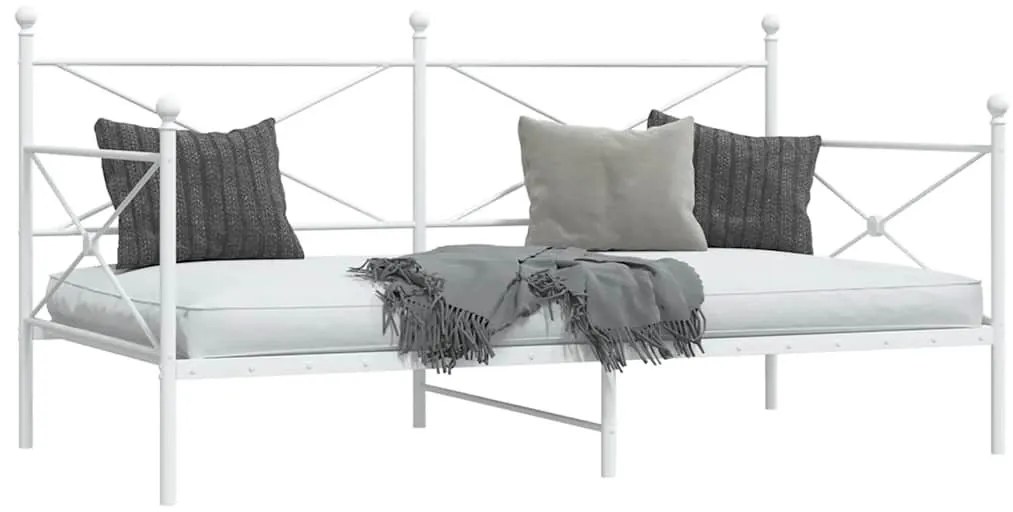 kanapéágy matrac nélkül fehér 100x200 cm acél