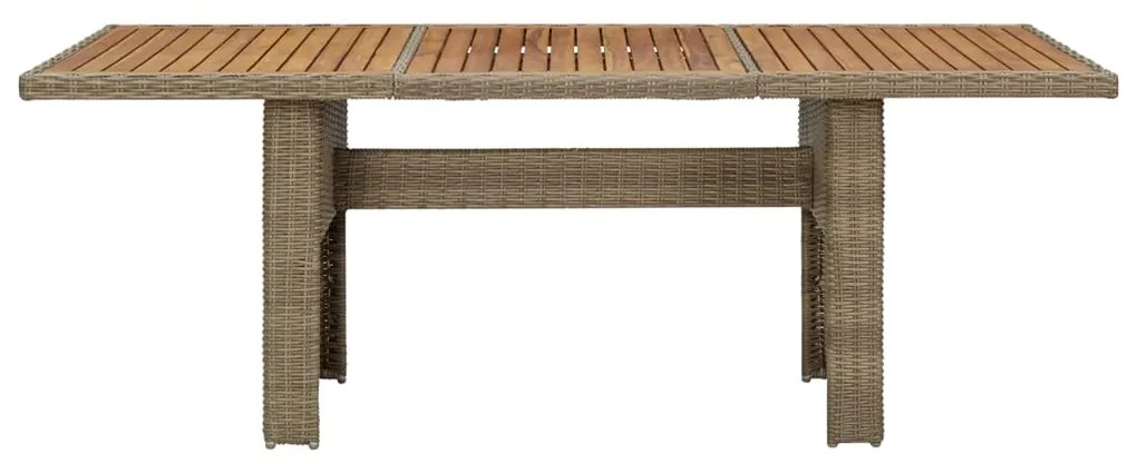 vidaXL barna polyrattan kerti étkezőasztal 200 x 100 x 74 cm