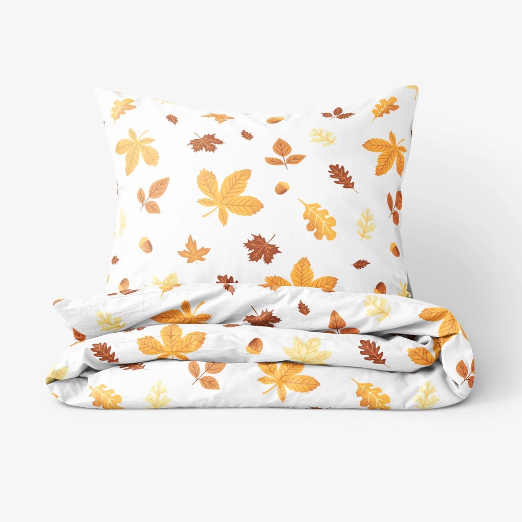 Goldea pamut ágyneműhuzat - őszi levelek 160 x 200 és 2db 70 x 80 cm