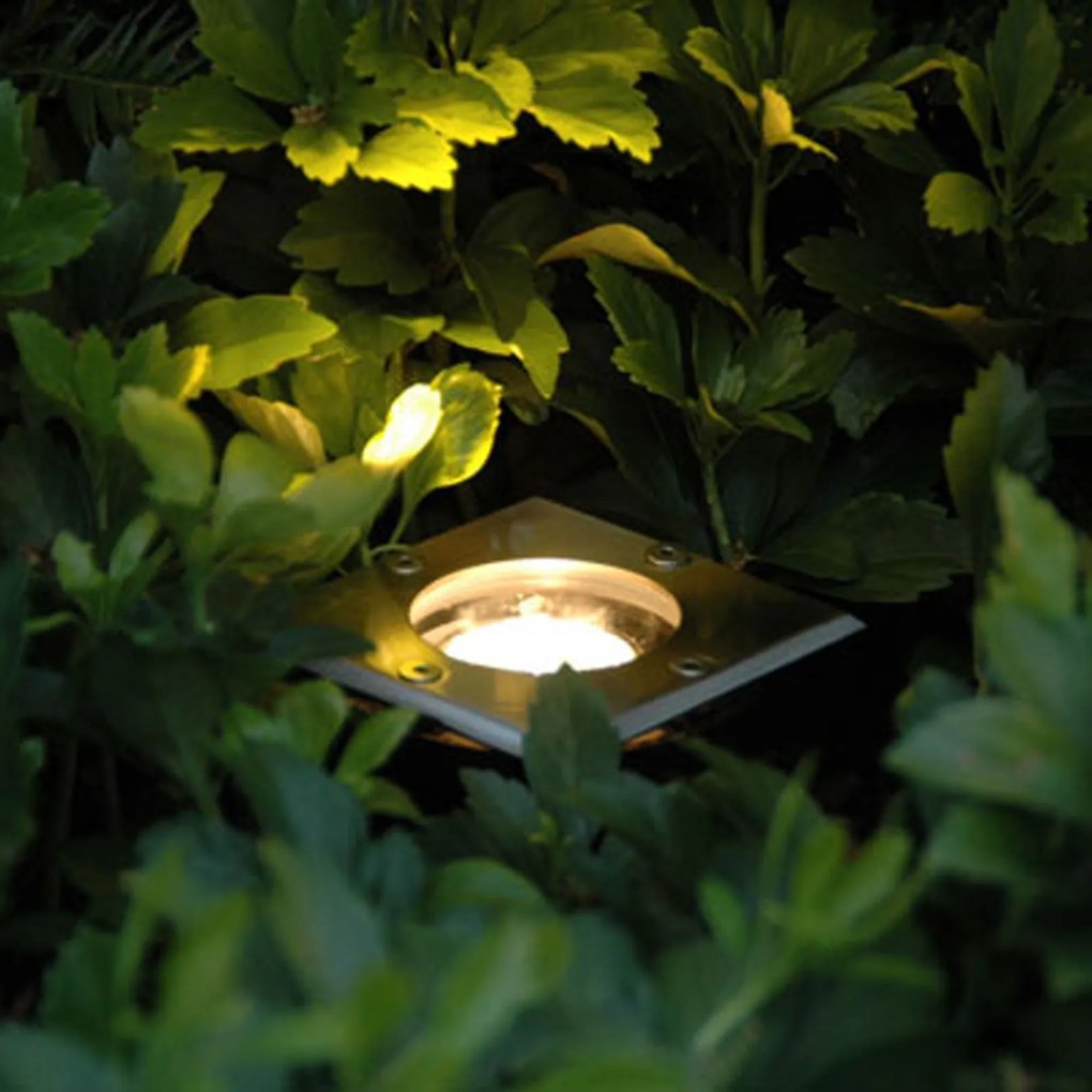 5 db-os készlet acél talajszpotlámpák IP65 - Basic Square