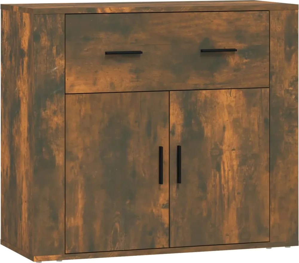 vidaXL füstös tölgy színű szerelt fa tálalószekrény 80x33x70 cm