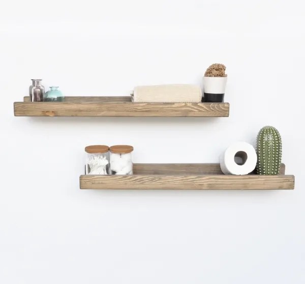 KÉSZLET 2x Fali polc 8x60 cm fenyő