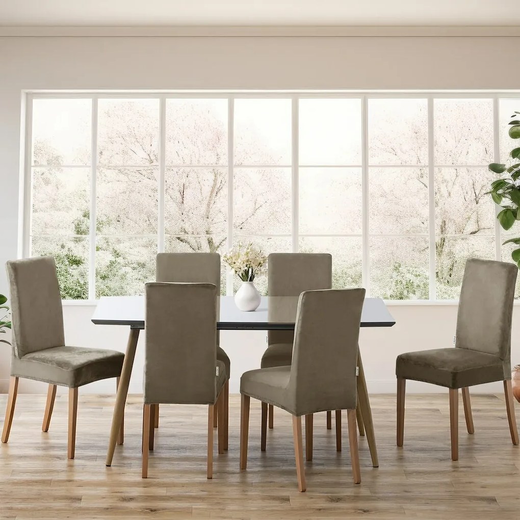 Restilo Feszítő huzat székhez Sento bézs, 48 x 48x 58 + 10 cm, 6 db-os szett