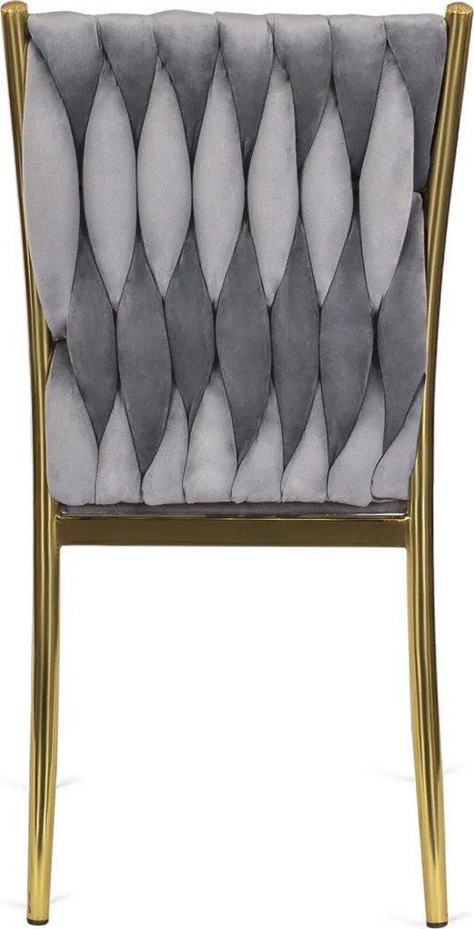 Fonott bársony szék szürke színben, DAN