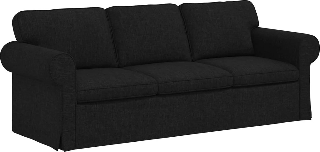 vidaXL Kanapé Fekete 215 x 82 x 80 cm szövet