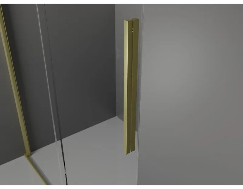 Mexen Velar, tolóajtós zuhanykabin 150 x 70 cm, 8mm szürke üveg, arany matt, 871-150-070-41-55