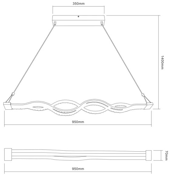 Globo 67109-30 - LED Szabályozható csillár zsinóron PILLA 1xLED/30W/230V + távirányító
