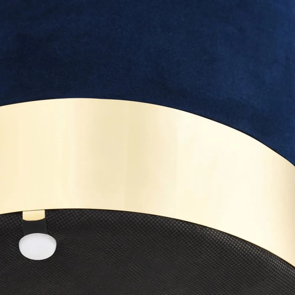 kék és aranyszínű bársony ülőke 28 x 36 cm