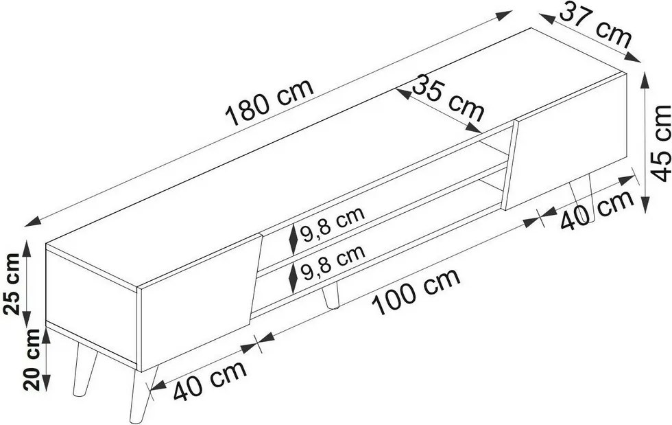 Clark Walnut and Beige TV-állvány