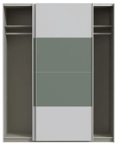 Gardróbszekrény KARO 170x210 cm szürke/zöld