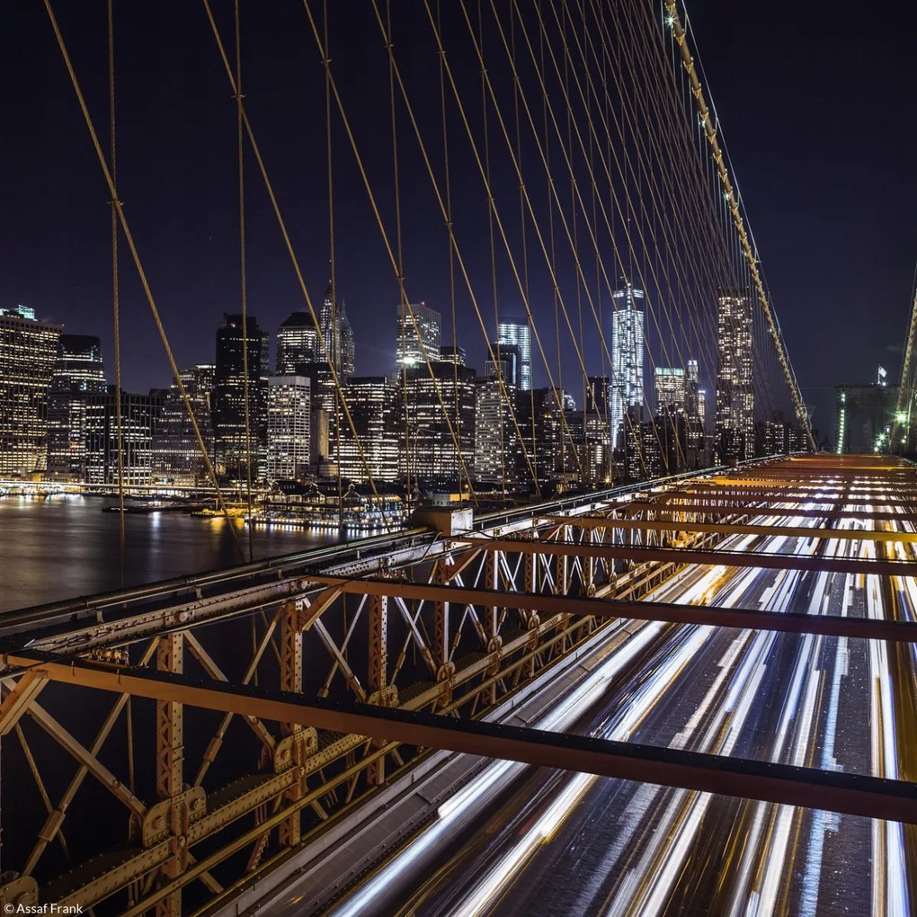 Poszter 20x20cm Brooklyn híd este, Assaf Frank