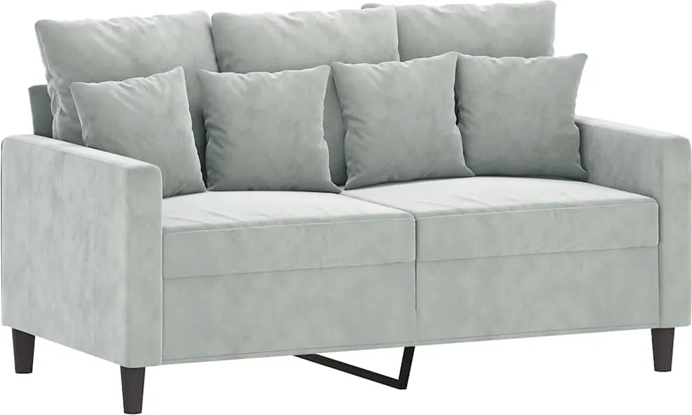 vidaXL kétszemélyes világosszürke bársony kanapé 120 cm