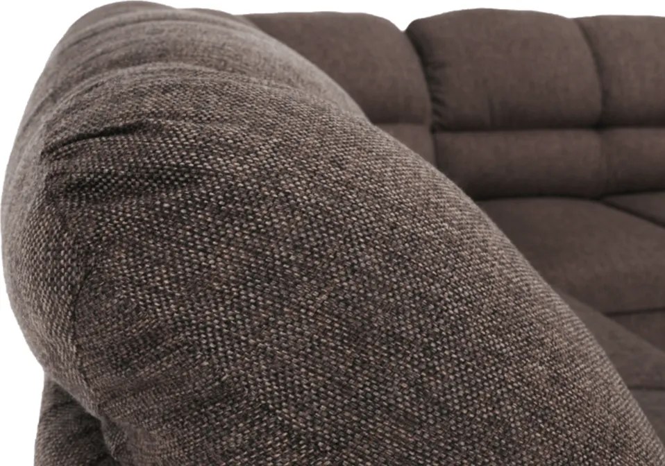 Sarokülőgarnitúra ágyfunkcióval és ágyneműtartóval, bal oldali kivitel, barna, AMELIA