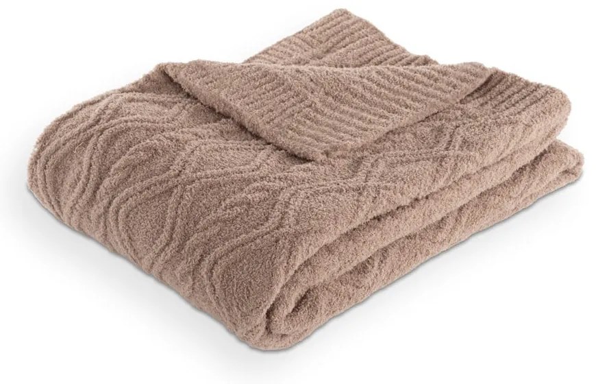 Barna mikroplüss takaró 130x170 cm Aspen – Tiseco Home Studio