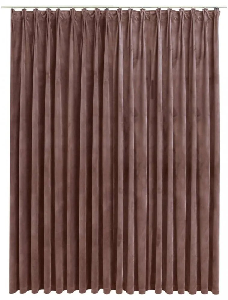 antik rózsaszín bársony sötétítőfüggöny kampókkal 290 x 245 cm