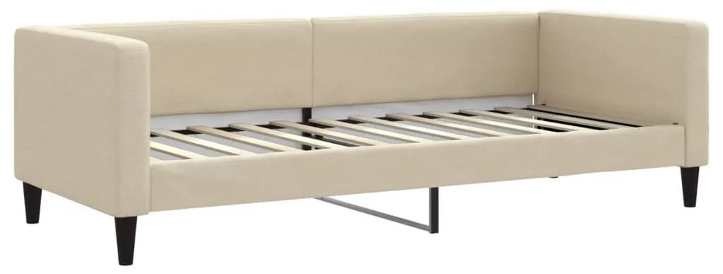 krémszínű kihúzható szövet heverő fiókokkal 80 x 200 cm