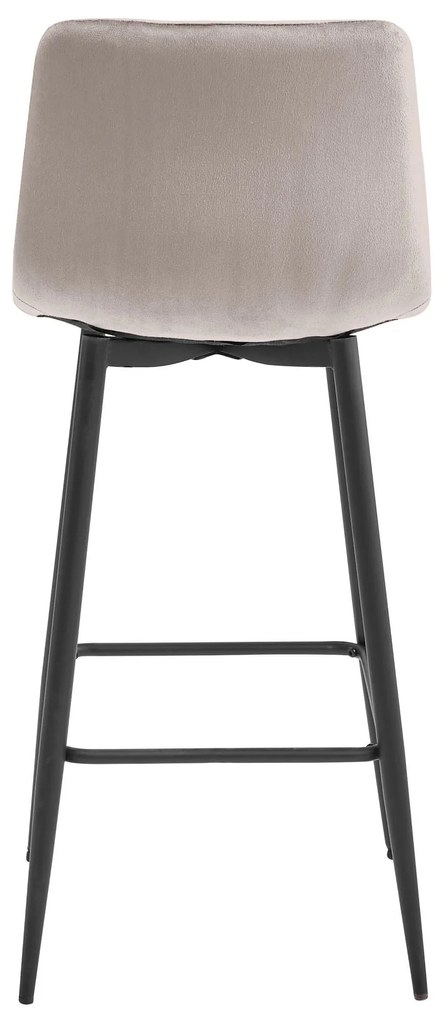 Sötét bézs bárszék NADO VELVET fekete lábakkal
