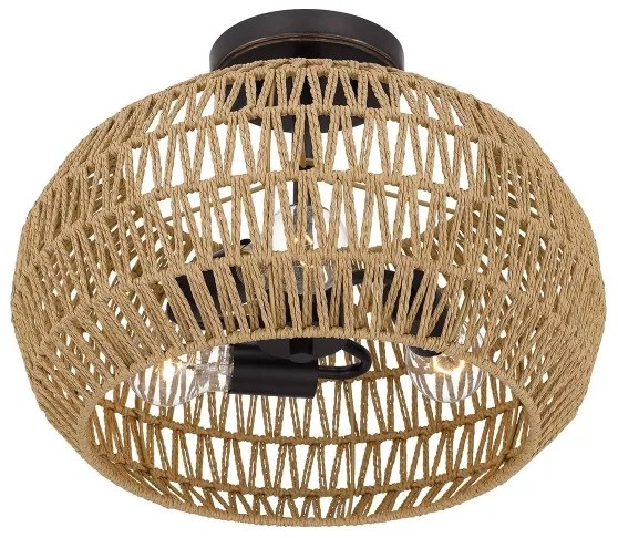 Quoizel QZ-CASABLANCA-3SF-PBZ - Mennyezeti lámpa CASABLANCA 3xE27/60W/230V