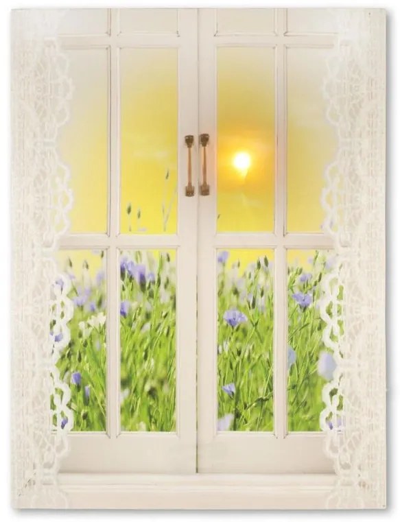 NEXOS Falikép nap az ablak mögött 1 LED  30 x 40 cm