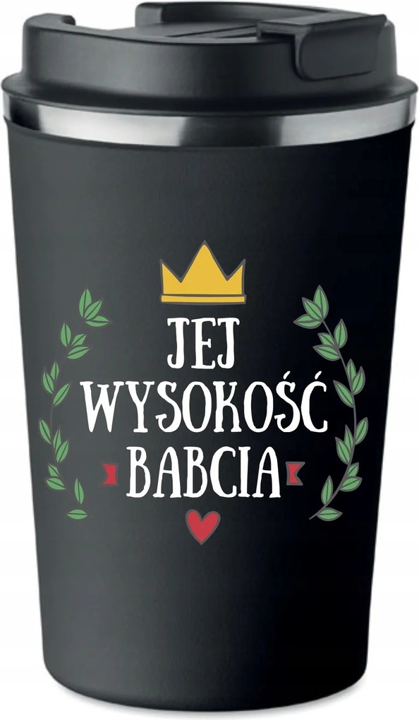 Prémium termo bögre fekete ajándék Őfelsége Nagymama Nap KT_280