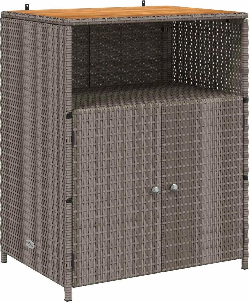 vidaXL Cabinet Szürke 70 x 50 x 87 cm Poliészter és Roly Rattan