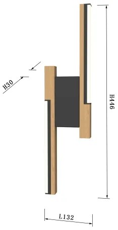 Wofi 4031-206- LED dimmelhető fali lámpa PALERMO 11W/230V kaucsukfa