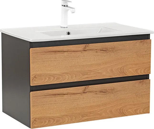 Vario Forte 80 alsó szekrény mosdóval antracit-tölgy
